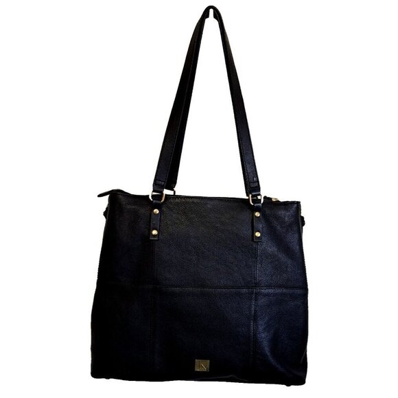 Kooba Shoulder Strap Black Pebbled Leather Everette Handbag 16"x14" - Picture 4 of 16